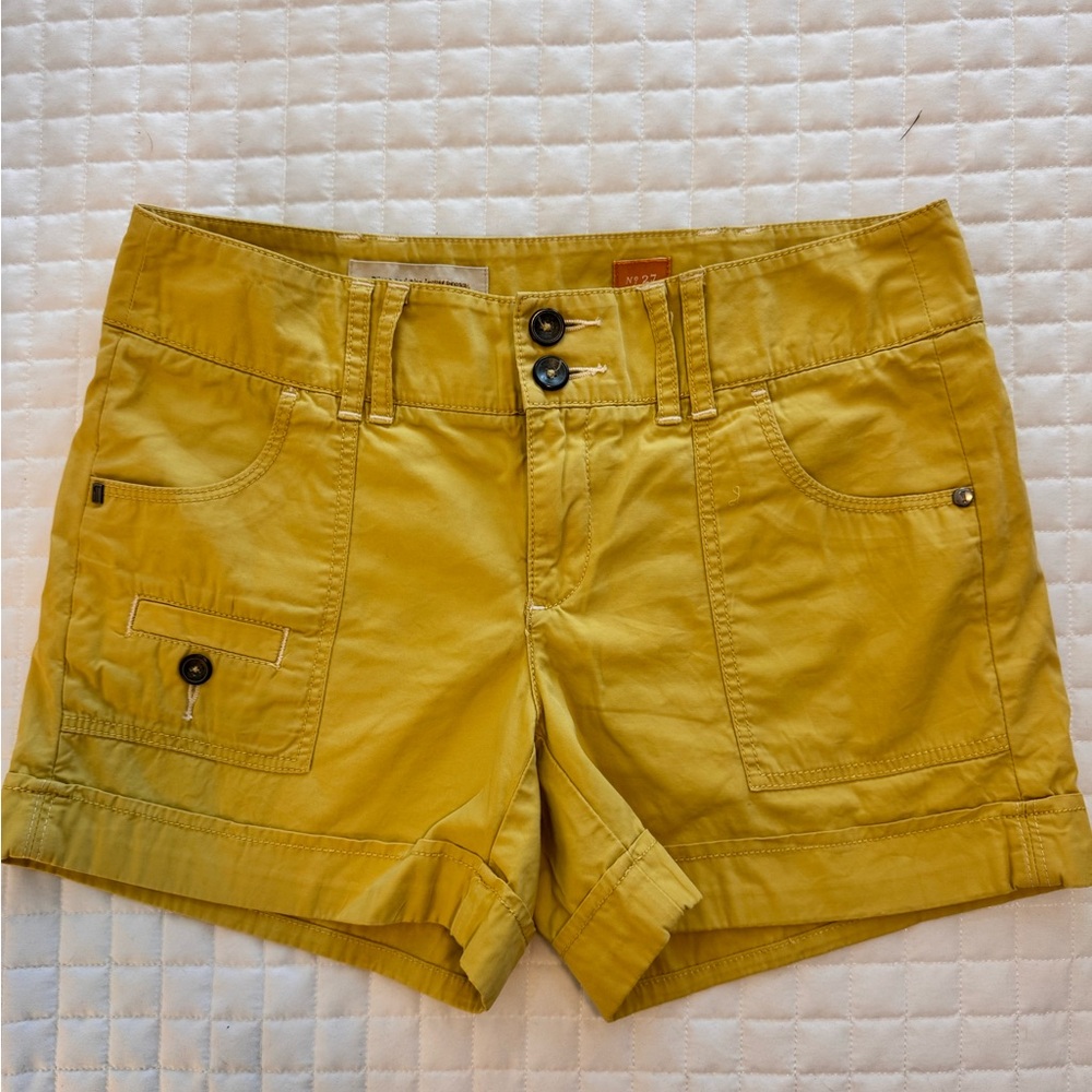 Pilcro and the Letterpress Yellow Cargo Shorts